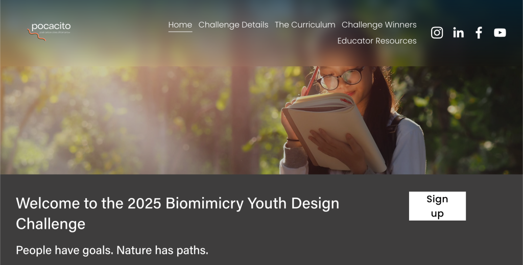 screenshot of https://www.youthchallenge.biomimicry.org/